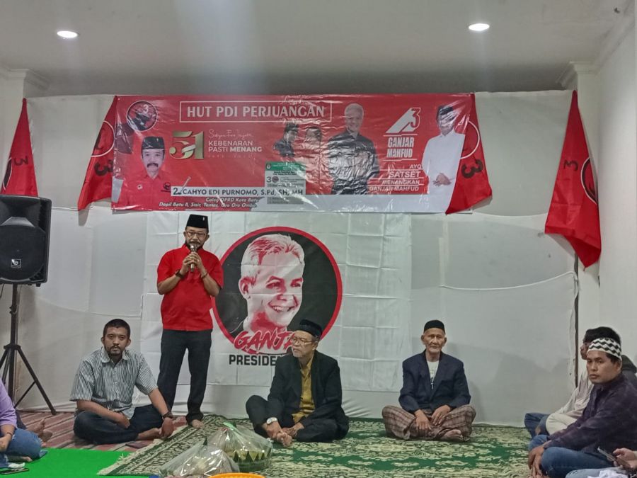 Caleg DPC PDI Perjuangan Cahyo Edi Purnomo Gelar Tasyakuran Peringati HUT PDI Perjuangan ke-51
