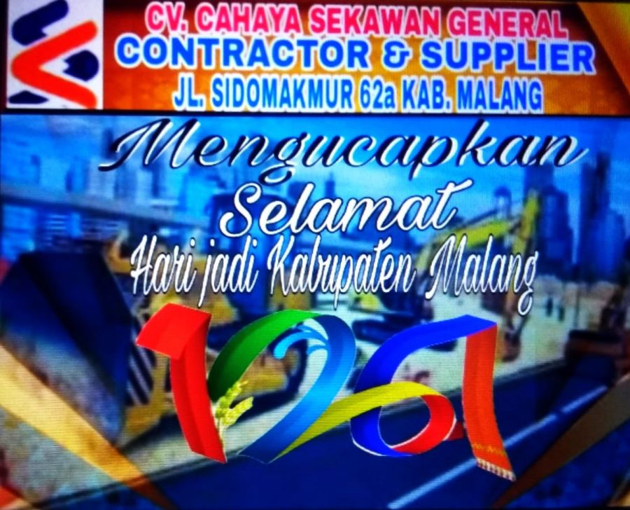 CV. Cahaya Sekawan General Contractor&Supplier Mengucapkan Dirgahayu Kabupaten Malang ke 1261
