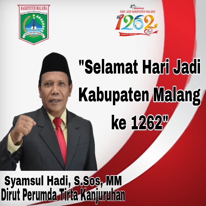 Dirut Perumda Tirta Kanjuruhan Mengucapkan Selamat HUT Kabupaten Malang ke 1262