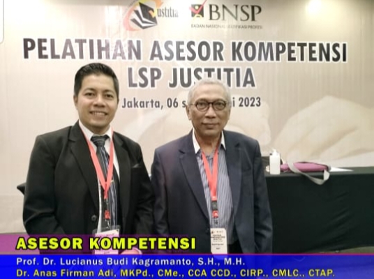 Dr. Anas Firman Adi, Asesor Kompentensi Bidang Hukum Pertama Dari Kota Malang