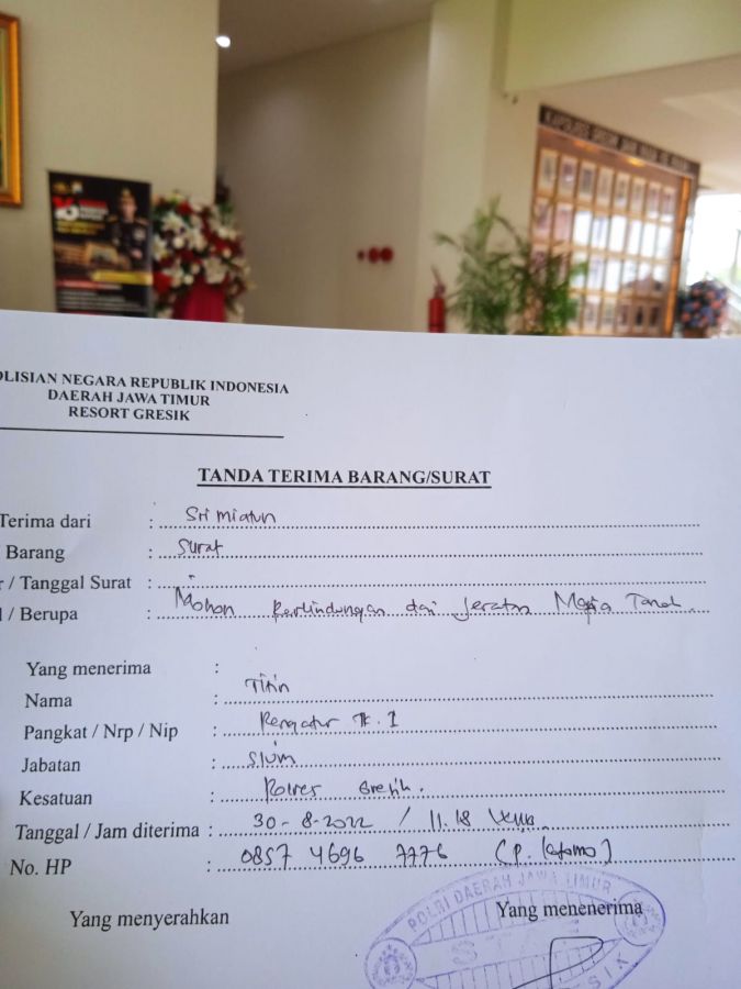 Jadi Korban Mafia Tanah, Warga Sukorame Ajukan Permohonan Perlindungan Hukum ke Kapolres Gresik