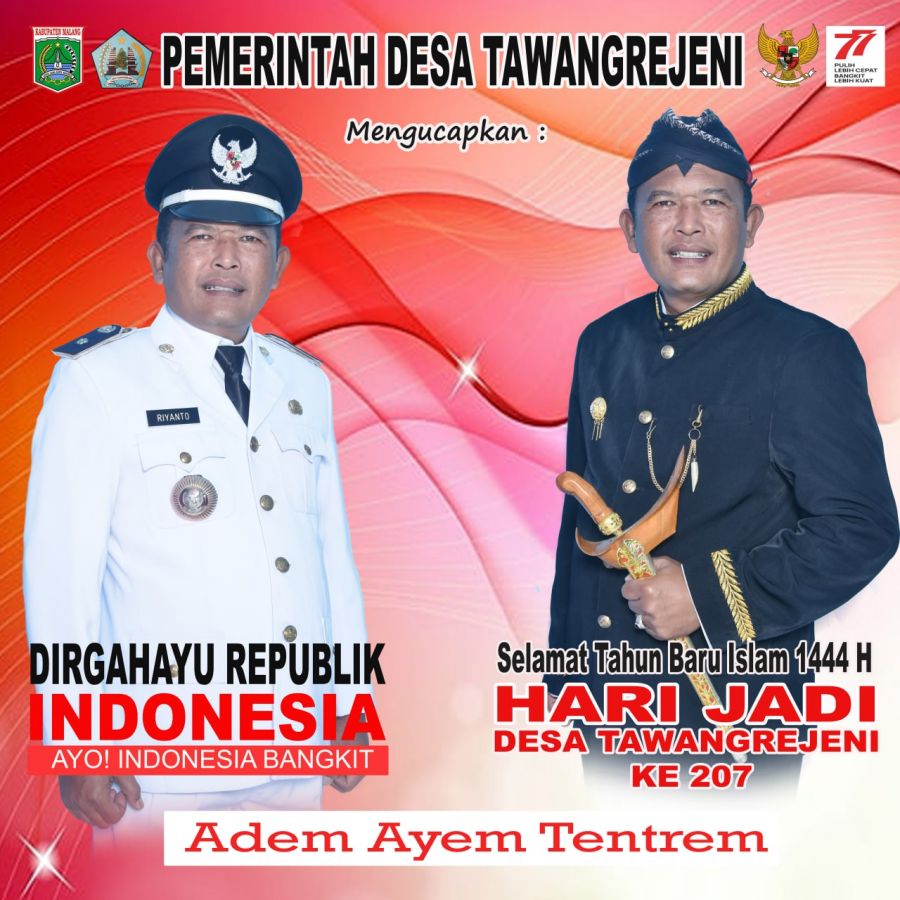 Kades Tawangrejeni Ucapkan Selamat Menyambut HUT RI ke 77