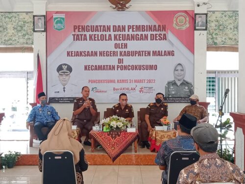 Kejaksaan Negeri Kab. Malang Gelar Penguatan dan Pembinaan Tata Kelola Keuangan Desa di Poncokusumo