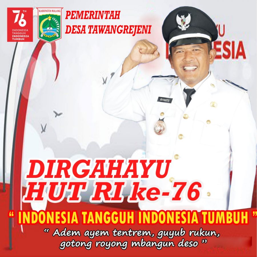 Kepala Desa Tawangrejeni Ucapkan Dirgahayu Kemerdekaan RI ke-76