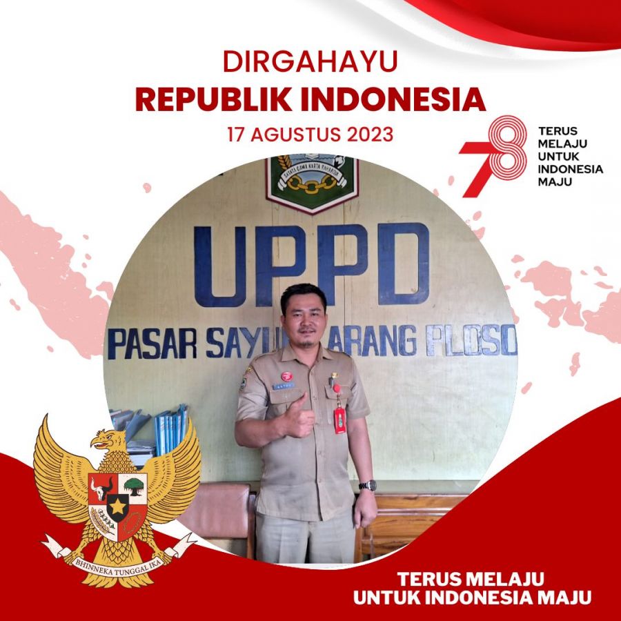 Kepala Pasar Sayur Grosir dan Kepala Pasar Semi Modern Karangploso Ucapkan Selamat HUT RI ke 78