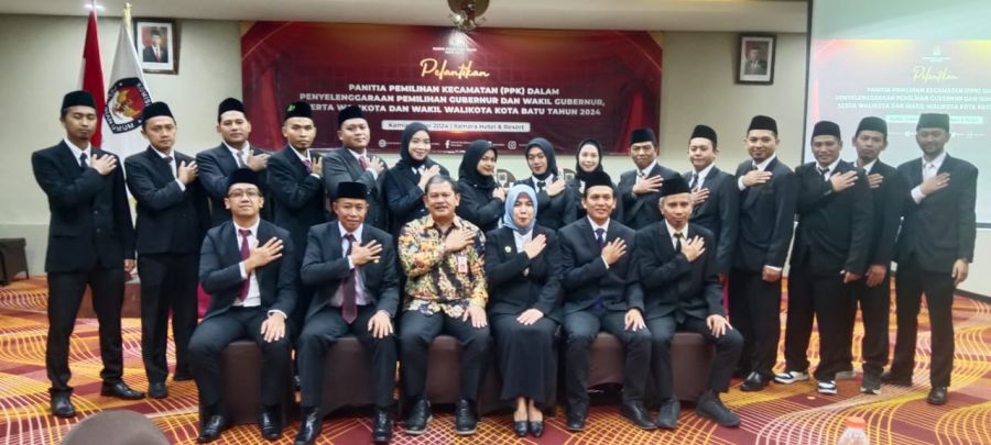 KPU Kota Batu Gelar Pelantikan 15 Panitia Pemilihan Kecamatan Dalam Penyelenggaraan Pilkada 2024