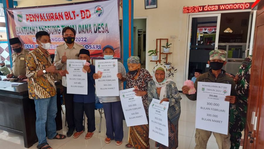 Kurangi Beban Masyarakat, Pemdes Wonorejo Salurkan BLT DD Tahun 2022