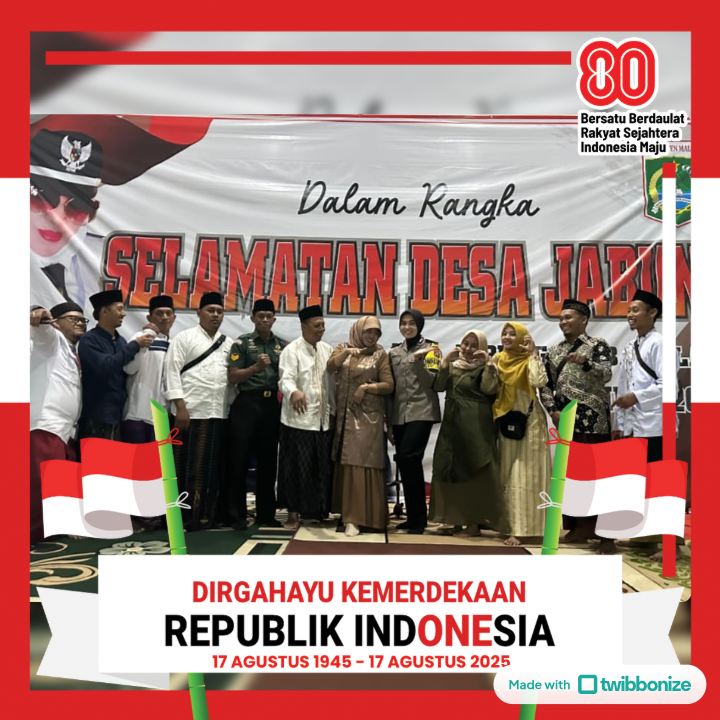 Pemerintah Desa Jabung Mengucapkan Selamat Menyambut HUT Republik Indonesia ke 80