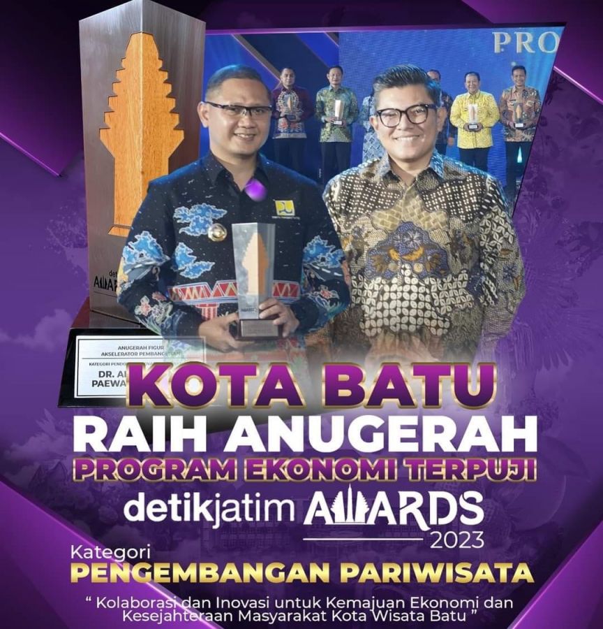 Pemkot Batu Berhasil Raih Anugerah Program Ekonomi Terpuji detikJatim Award 2023