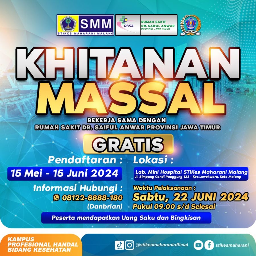 STIKes Maharani Malang Bekerjasama Dengan RSSA & AWPI Jatim Gelar Khitanan Massal