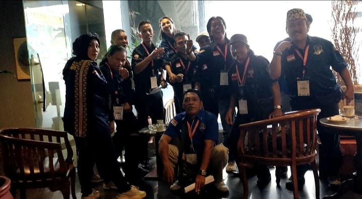 Yel Semangat Anggota Rakernas Asosiasi Wartawan Profesional Indonesia Tahun 2023