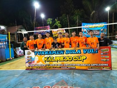Tim Bola Volly Pemuda Pancasila Berhasil Raih Juara Pertama di Turnament Bola Volly Kalirejo Cup